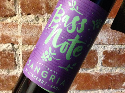 Bass Note Sangria design bass note branding brush california hand lettering lettering logo san francisco sangria typography