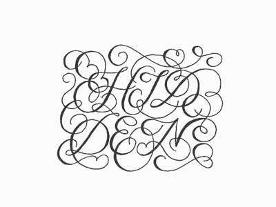 Hidden black and white bw handlettering hidden inktober lettering script swash typography