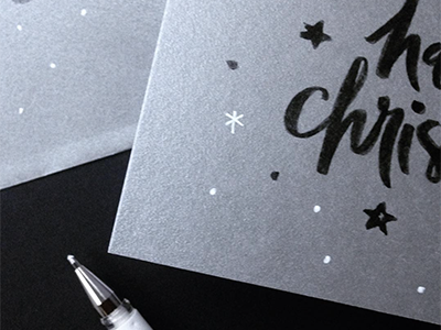 Sneak peek – Christmas card brush christmas festive hand lettering happy lettering silver snowflake star typography winter xmas