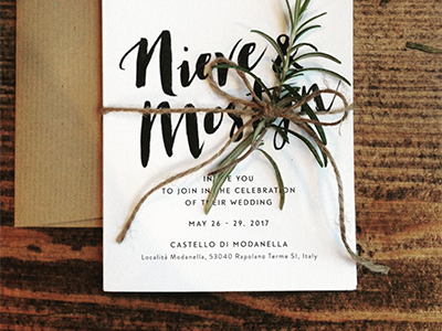 Wedding Invite brush craft hand lettering invite italy lettering rosemary rustic stationery tuscany typography wedding