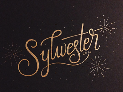 Sylwester festive fireworks gold hand lettering happy lettering monoline new years eve party sylvester typography winter