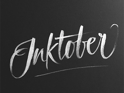 Inktober black brush bw calligraphy challenge expressive handlettering ink inktober lettering october white