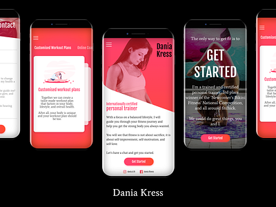 Dania - Personal Trainer branding design fitness gradients gym health mobile design personal brand red trainer user interface uxdesign uxui web design