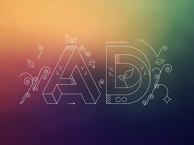 Really eye-candy type deco leaf lettering rainbow type typography