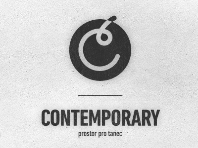 Contemporary dance black lettering logo pro prostor tanec typography white