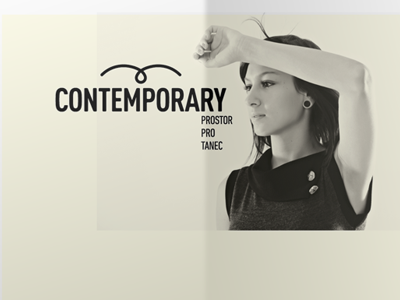 Contemporary dance black lettering logo pro prostor tanec typography white