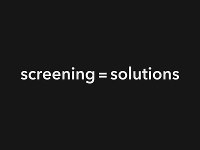 Screening Solutions logo black equating logo minimalism white