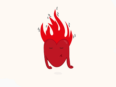 wakeup,myheart! 2d design fire heart illustraion illustration red vector wakeup