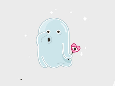 Say Booo! 2d candy design ghost heart illustraion illustration