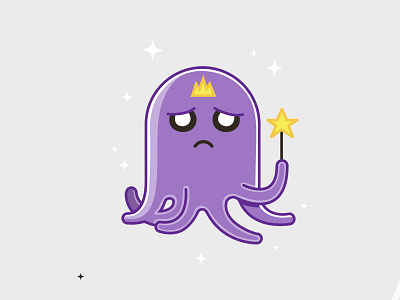 Say Bye Bye! 2d adventure time design illustraion octopus sad star vector