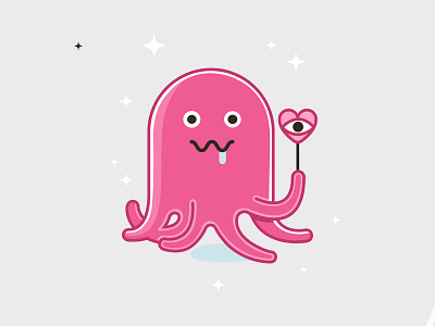 Pink Heart 2d design heart illustraion illustration love octopus pink