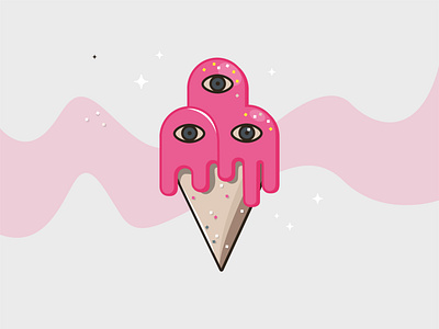 Ice Cream 2d design eye icecream illustraion illustration monster vector