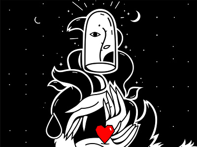 Strange Postcard!!! Part 2 2d design eye ghost heart illustraion illustration vector