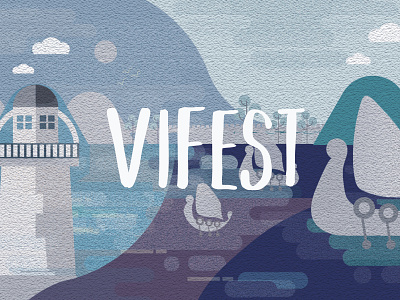 Vifest Illustration artwork design festival flat flat illustration illustration illustration art illustrations lighthouse longboat viking vikings