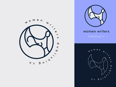 Women Writers Logo branding circle circle logo girl logo logo design logo variations quote woman women
