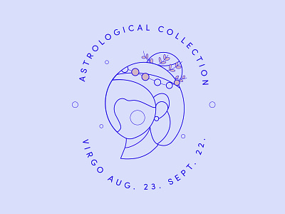 Virgo Logo astrology branding constellation crown girl horoscope illustration line lineart logo minimal outline stamp star signs typography virgo woman zodiac