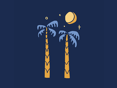 Palm Tree Night apparel design beach illustration outdoor palm tree tropical