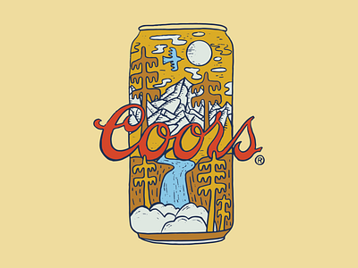 Coors Can Design adventure apparel apparel design beer beverage colorado coors design illustration mount mountains outdoor packaging design retro