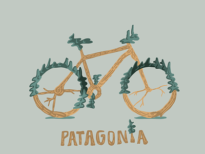 Patagonia Mountain Bike apparel bike outdoor illustration patagonia tree