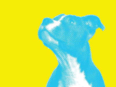 dog blue dog halftone puppy yellow
