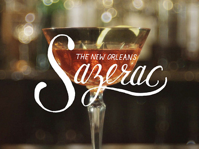 Sazerac documentary filmtitle handdrawn handlettered sazerac script typography