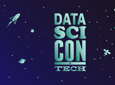 DataSciCon branding conference illustration logo rocket science space
