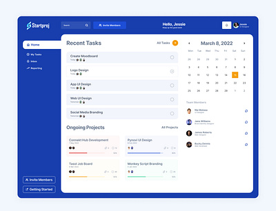 Project Management App - Dashboard app dashboard desktopapp graphic design projectmanagement taskmanagement ui