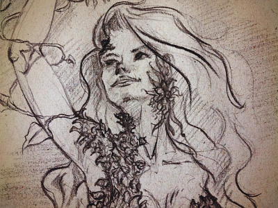 Poison Ivy sketch art batman drawing illustration poison ivy traditional art woman