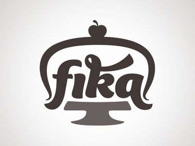 Fika cadmo design cake cuteness fika lettering logo design love