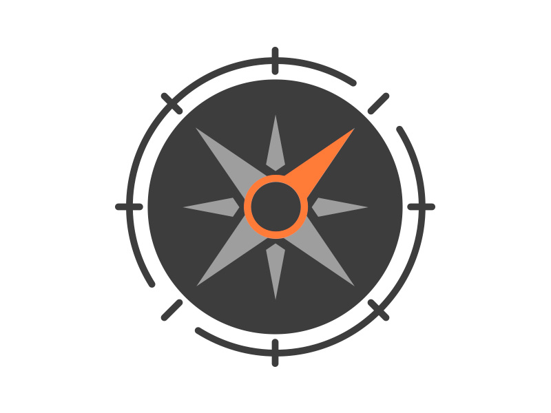 Pointing the north logo design compass icon design flat design identity brand