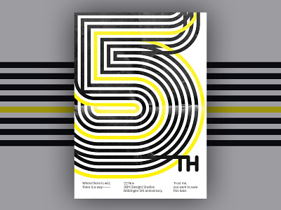 Poster: 5th anniversary 5 number poster typography