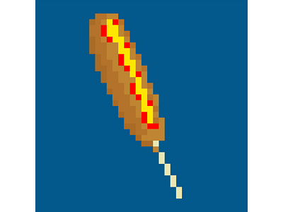 Corndog corndog disneyland fair food ketchup mustard on a stick pixel art