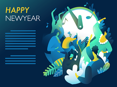 New Hope affinity designer celebration illustration landing page new year new year 2019 party vector