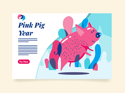 Pig year affinitydesigner branding design illustration landing page vector