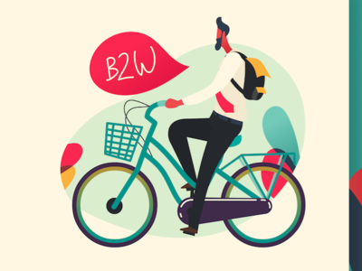 bike to work affinitydesigner bike to work biking cycling illustration landing page vector
