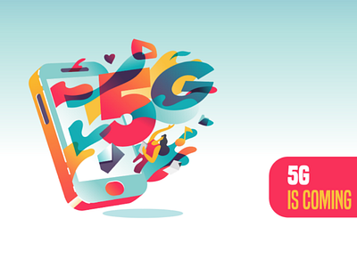 5g is coming to town 5g cellular connecting connection high speed illustration internet