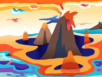 20191101 224811 affinitydesigner illustration volcano