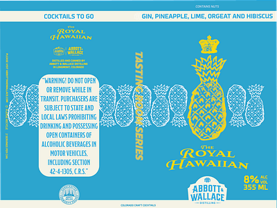 The Royal Hawaiian By Abbott & Wallace branding colorado design distillery graphics illustration illustrator label design labels longtucky spirits modern product design