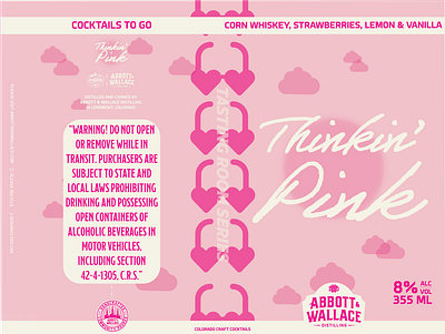 Abbott & Wallace Thinkin' Pink brand design can design can label design distillery whiskey can