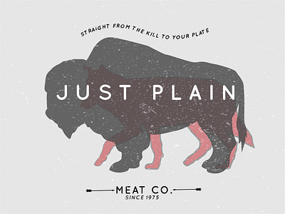 Just Plain Meat Co. adobe branding design food illustrator logo meat retro