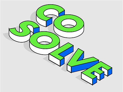 CoSolve Typography 3d bright design minimalist modern retro text typography