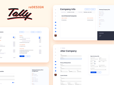 Tally Software -  UI ReDesign