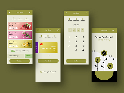 Flower Shop App - Credit Card Checkout UI -  Daily UI 002