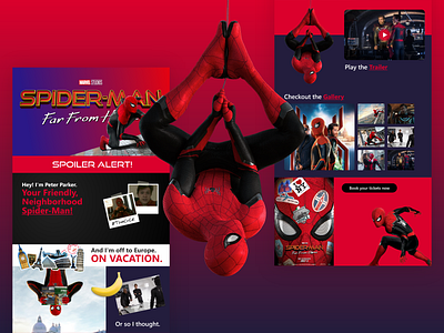 Spiderman Far from Home -Landing Page UI - Daily UI 003 blue daily ui dailyui dailyui 003 design landing landing design landing page landing page design landingpage movie red redesign spider spider man spider web spiderman ui uiux ux