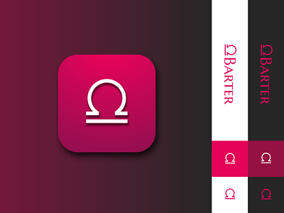 Barter App Icon - DailyUI 005 app design barter daily ui dailyui dailyui 005 design grey illustration logo pink shopping app typography ui uiux ux xd