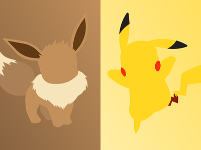 Pikachu Eevee Vectors anime anime design branding brown cute design eevee furry illustration kawaii pichu pika pikachu pokemon vector yellow