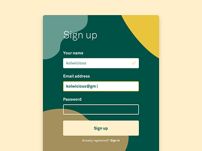 Daily UI challenge #001 – Sign Up