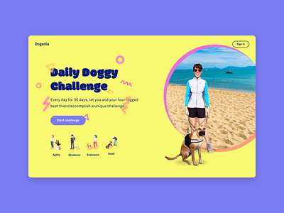 Daily UI Challenge – 003 Landing challenge dailyui dailyuichallenge dog landing ui webdesign