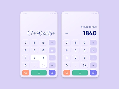 Daily UI Challenge – 004 Calculator calculator challenge dailyui dailyuichallenge day4 neuomorphism softdesign ui webdesign