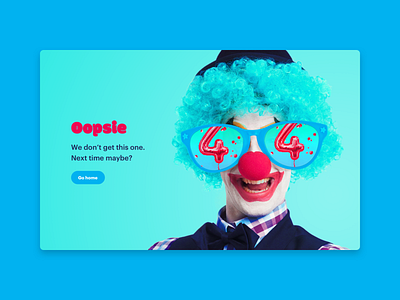 Daily UI Challenge – 008 404 404 clown dailyui dailyui008 dailyuichallenge pagenotfound